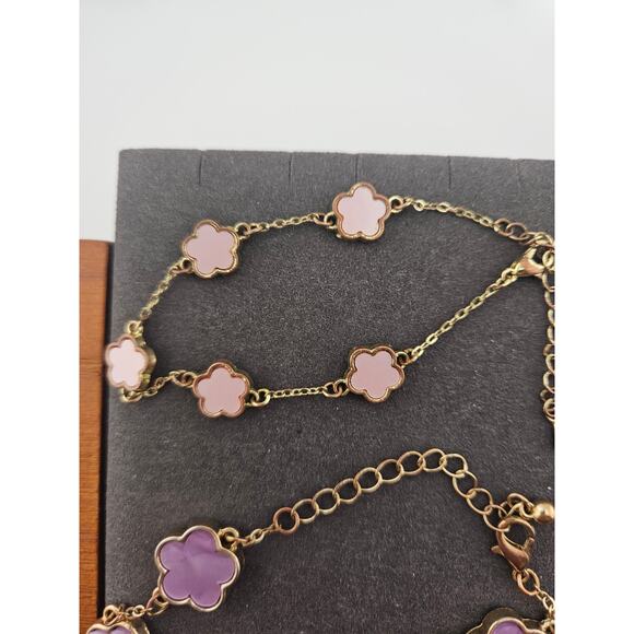 Unicorn Mosaic Charm Necklace & Bracelet Collection Pastel Pink Purple Whimsical - Picture 3 of 5